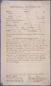 Harriet Tubman, affidavit pension claim