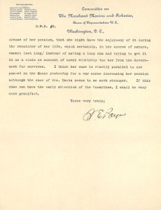 Letter from Sereno Payne Harriet Tubman compensation2